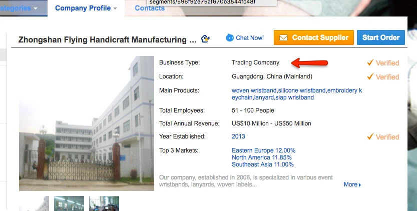 Alibaba Reseller Trading Company Company Profile Screenshot
