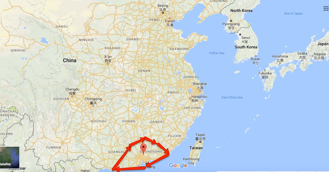 Guangzhou Province China Map