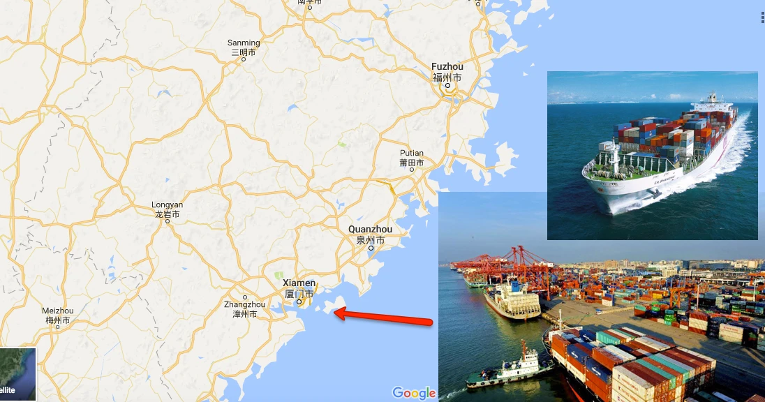 Xiamen Seaport Port Cargo Shipping Map